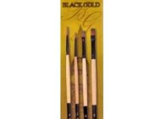 Black Gold Artist Brush 4-Pack for Water Color